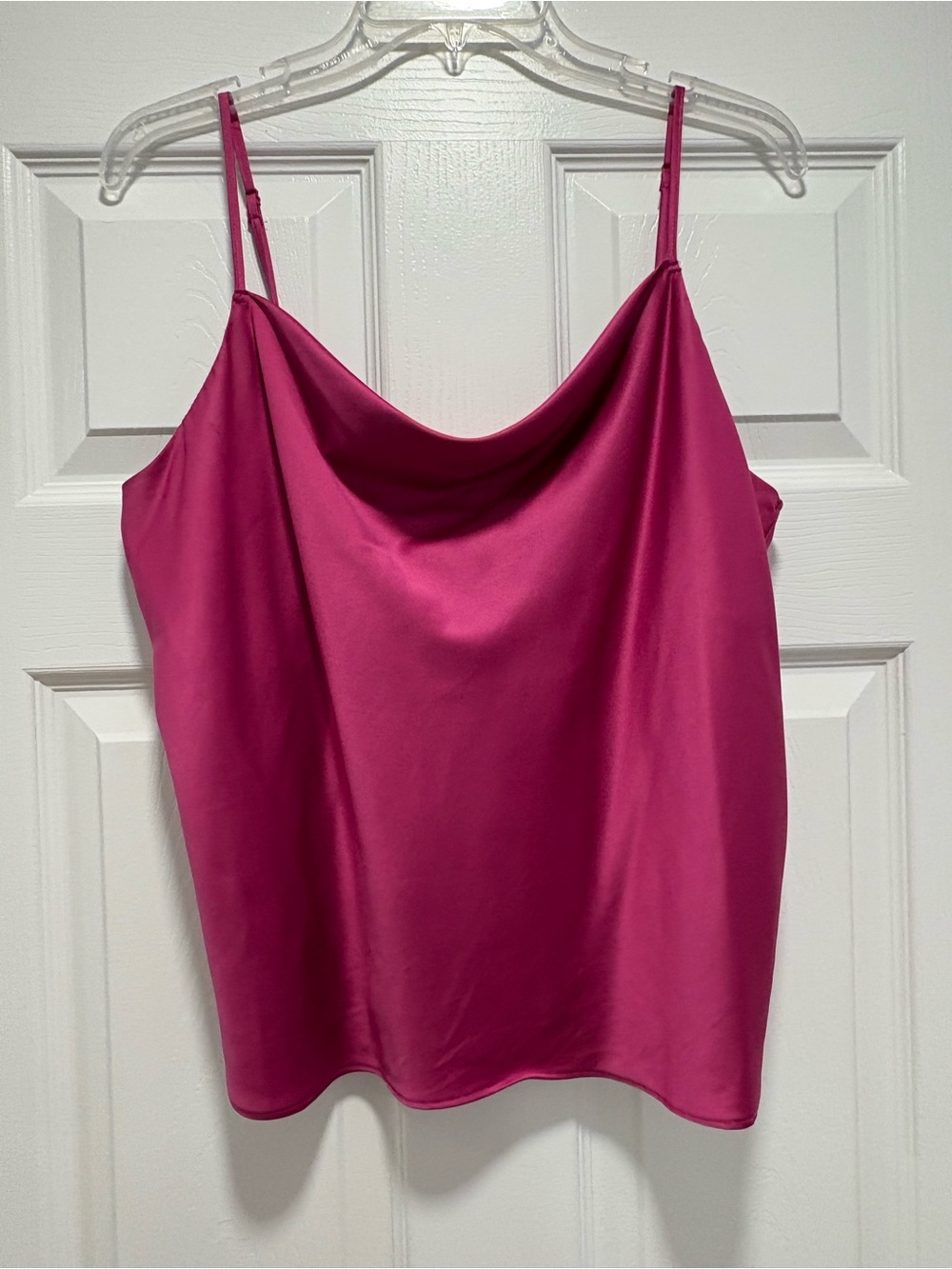 Nine West Satin Cowl Neck Camisole - Hot Pink